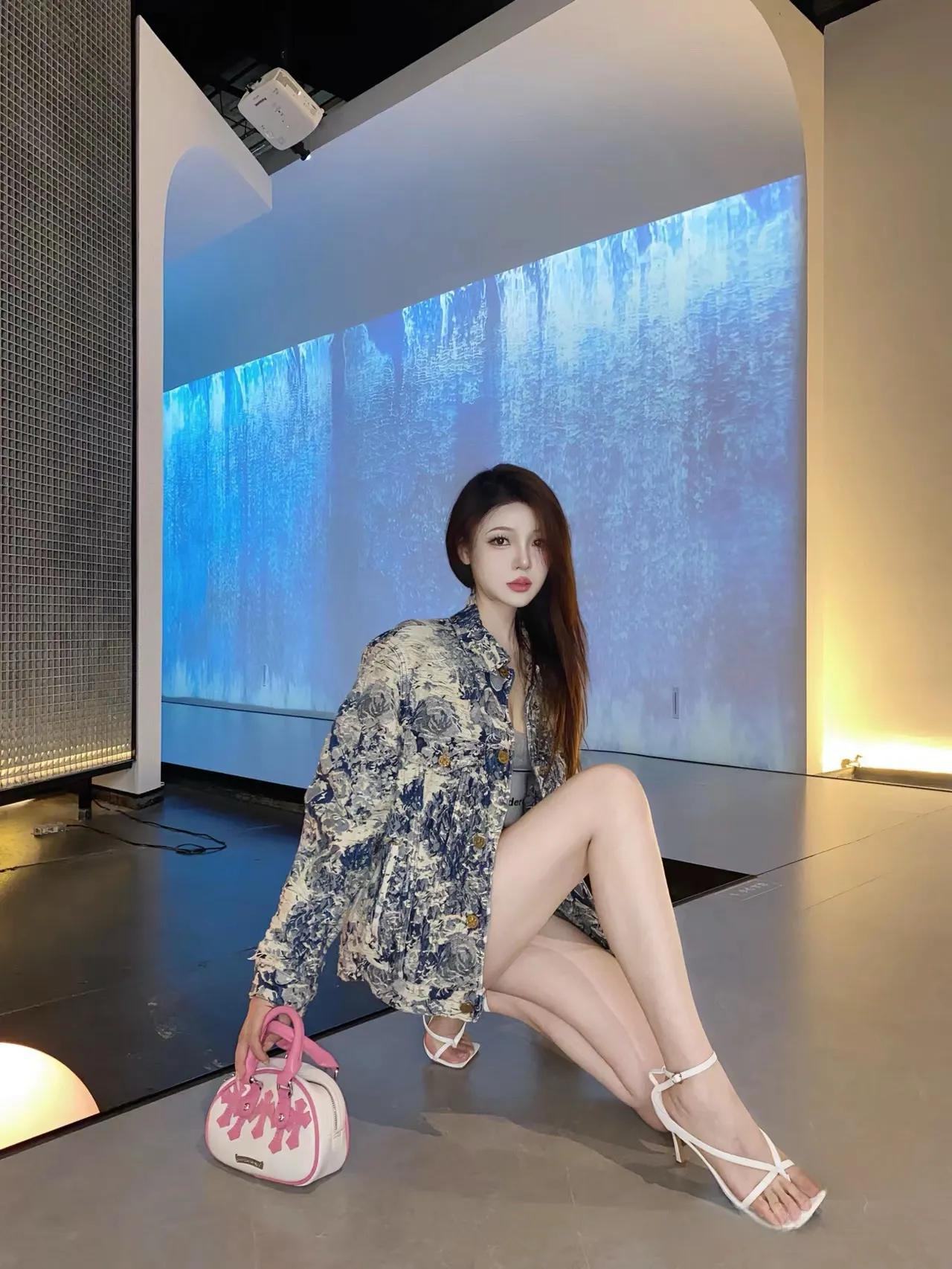 Louis Vuitton/Louis Vuitton Retro floral fringed denim jacket